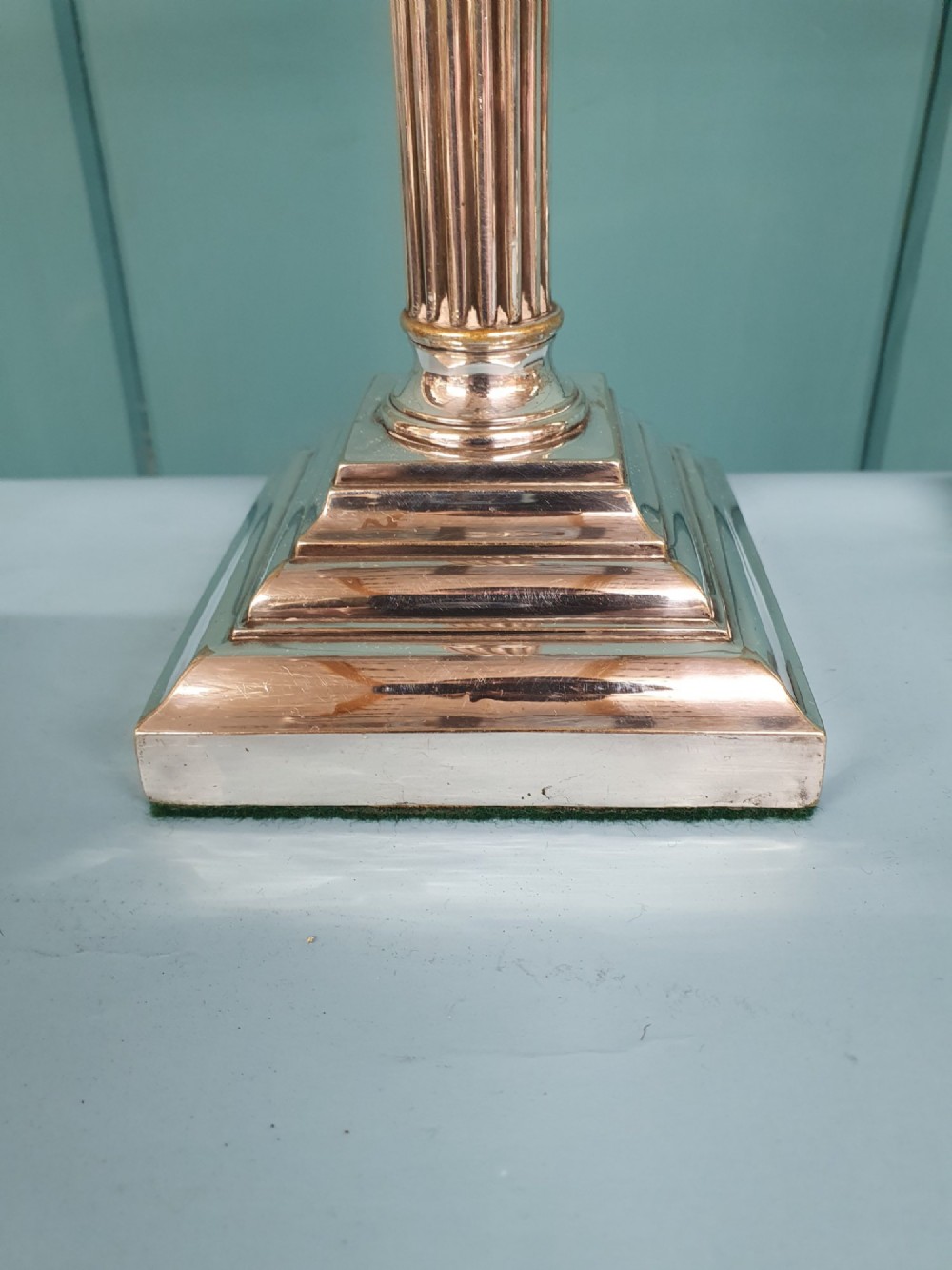 Pair of antique silver plated lamps 4