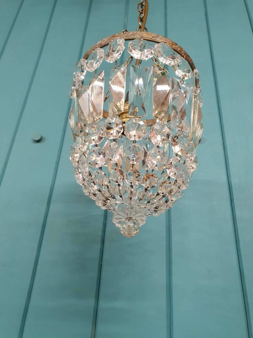 Early 20th century small prison bag chandelier 6