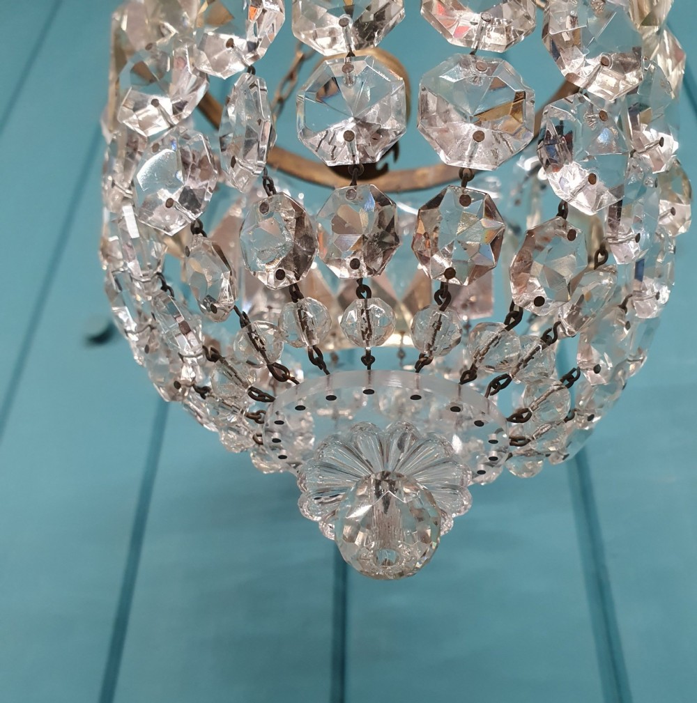 Early 20th century small prison bag chandelier 6