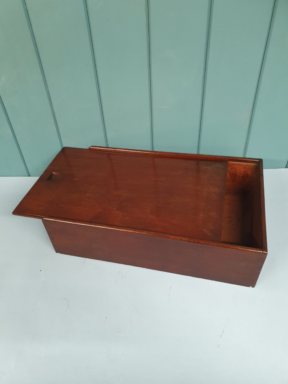 Georgian Mahogany Sliding Lid Document Box c.1800 Antique Deed Storage Box