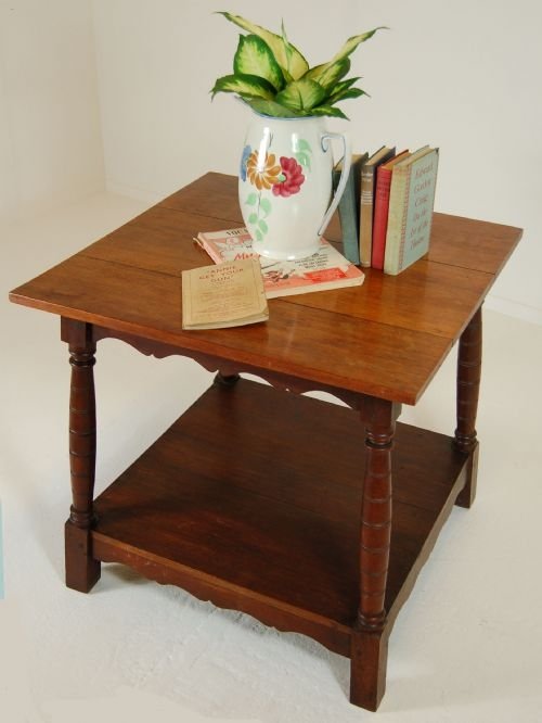 Table Side Tea Coffee Occasional Small Antique 2 Tier
