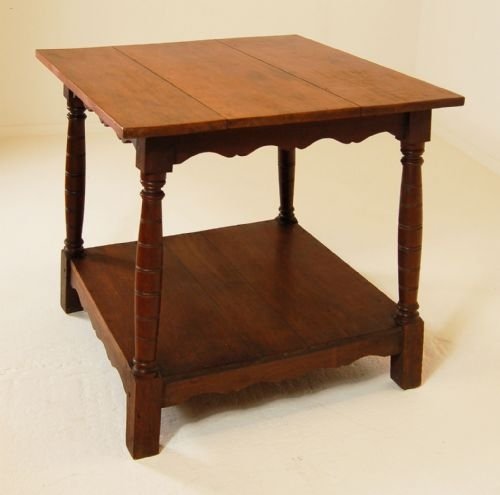 fig 1. Table Side Tea Coffee Occasional Small Antique 2 Tier