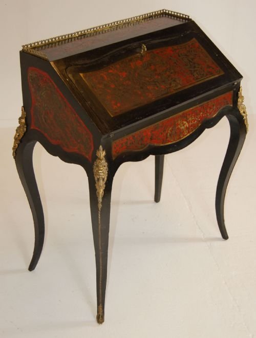 Victorian French Boulle Bureau Writing Desk Davenport