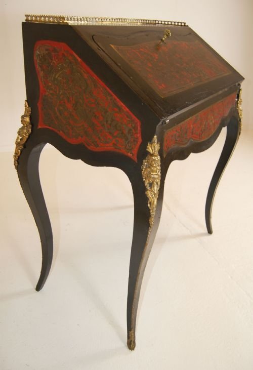 fig 1. Victorian French Boulle Bureau Writing Desk Davenport