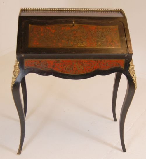 fig 2. Victorian French Boulle Bureau Writing Desk Davenport