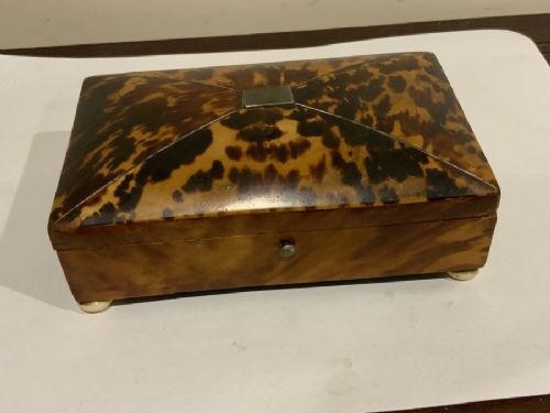 Tortoise Shell Ladies Jewels & Trinkets Box Early Victorian