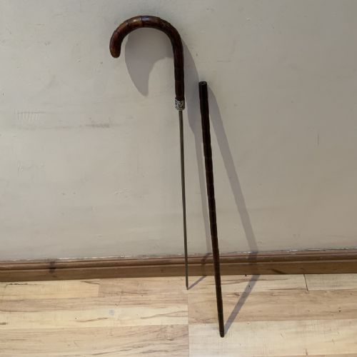 Gentleman’s Walking Stick Sword Stick with Silver Collar