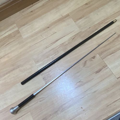 Gentleman’s Walking Stick Sword Stick with Silver Top