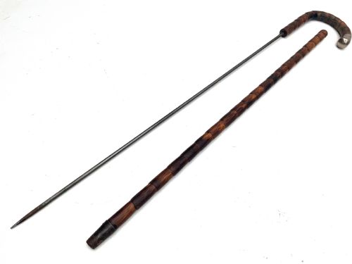 GENTLEMANS PARTRIDGE WOOD WALKING STICK SWORD STICK - ADDITIONAL PHOTO 10