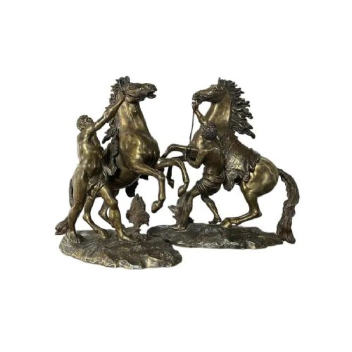 A Fine Pair of Gilt-bronze Models of the Marly Horses.