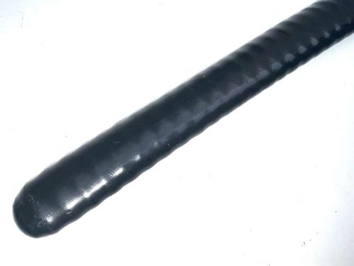 An 18th-century Japanese Wakizashi samurai sword featuring a textured black lacquered scabbard, round iron tsuba, and wrapped handle. View IV