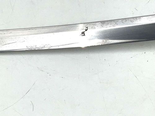 An 18th-century Japanese Wakizashi samurai sword featuring a textured black lacquered scabbard, round iron tsuba, and wrapped handle. View VIII