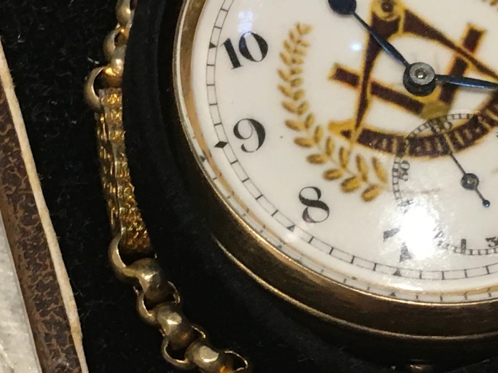 Masonic pocket watch and chain & Fob View IV