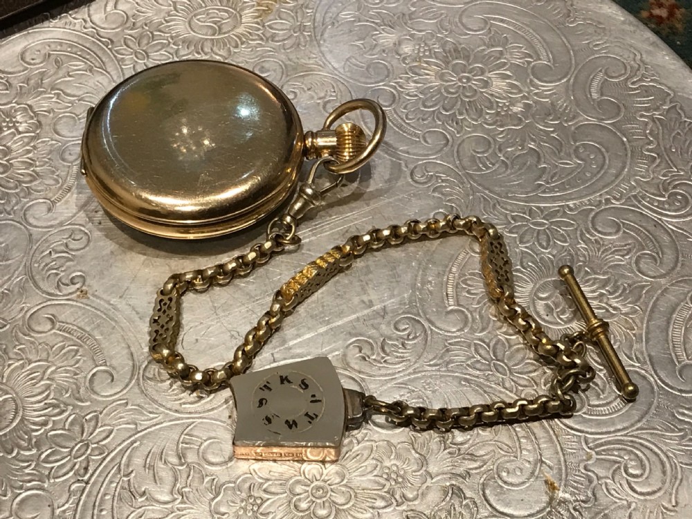Masonic pocket watch and chain & Fob View VII