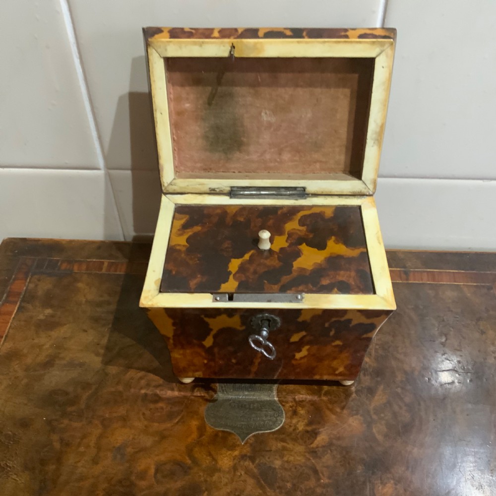 Tea Caddy in Tortoise shell veneer  View VI