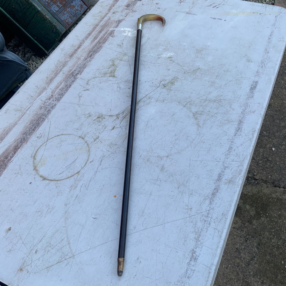 Gentleman’s walking stick sword stick with silver collar 
