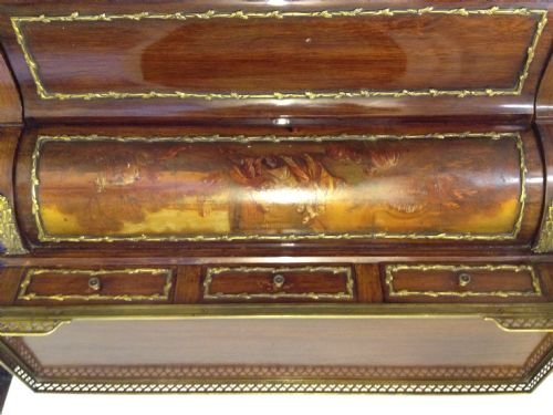 1/2 PRICE !! SUPERB 19TH CENTURY FRENCH LADIES PAINTED CYLINDER DESK  View IV