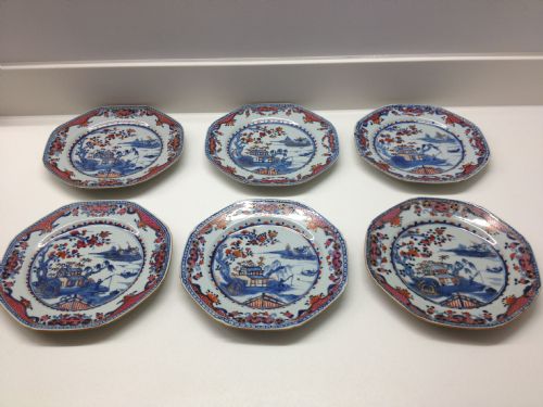 fig 1. SET OF SIX CHINESE 18TH CENTURY PLATES (CHIEN LUNG 1736-1795)