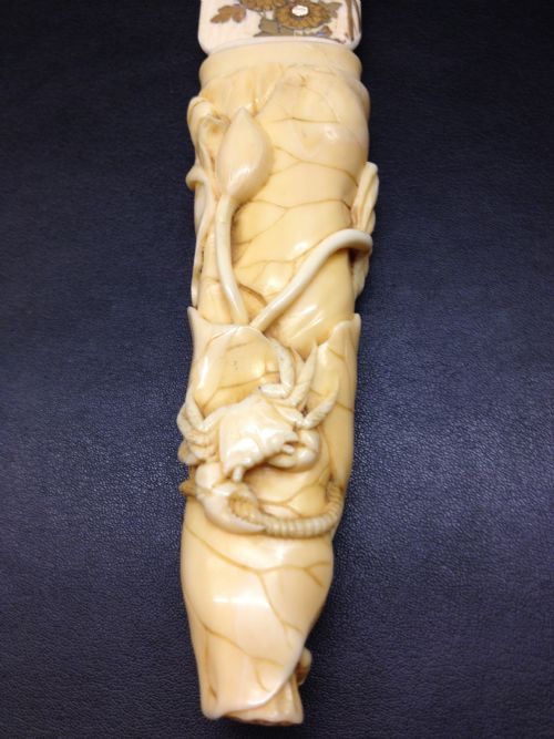 FABULOUS JAPANESE IVORY SHIBAYAMA PAGE TURNER MEIJI PERIOD 1868-1912 View III