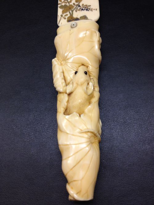 FABULOUS JAPANESE IVORY SHIBAYAMA PAGE TURNER MEIJI PERIOD 1868-1912 View V