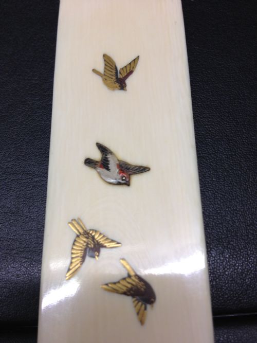 FABULOUS JAPANESE IVORY SHIBAYAMA PAGE TURNER MEIJI PERIOD 1868-1912 View IX