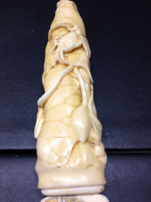 FABULOUS JAPANESE IVORY SHIBAYAMA PAGE TURNER MEIJI PERIOD 1868-1912 View XI