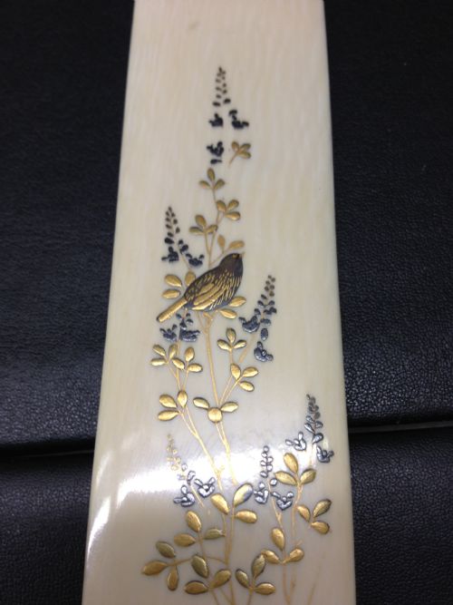 FABULOUS JAPANESE IVORY SHIBAYAMA PAGE TURNER MEIJI PERIOD 1868-1912 View VIII