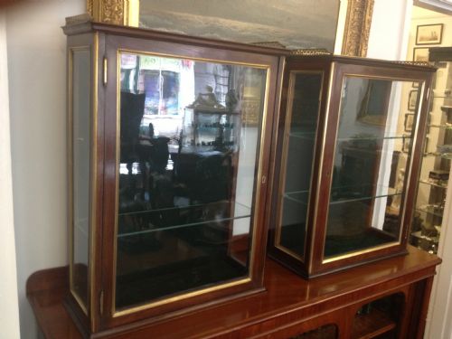 Pair 19th C French Brass Mounted Display Cabinets