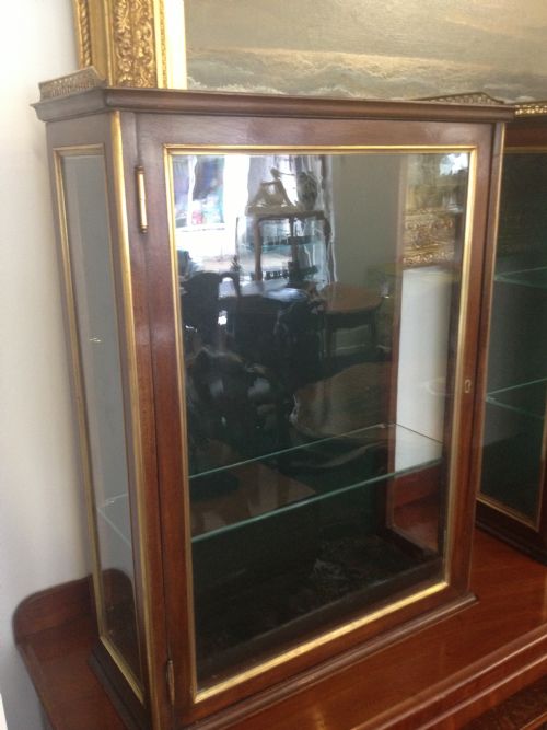 fig 1. PAIR 19TH C FRENCH BRASS MOUNTED DISPLAY CABINETS