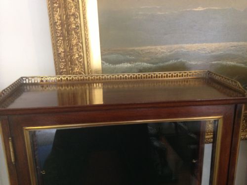PAIR 19TH C FRENCH BRASS MOUNTED DISPLAY CABINETS View IV