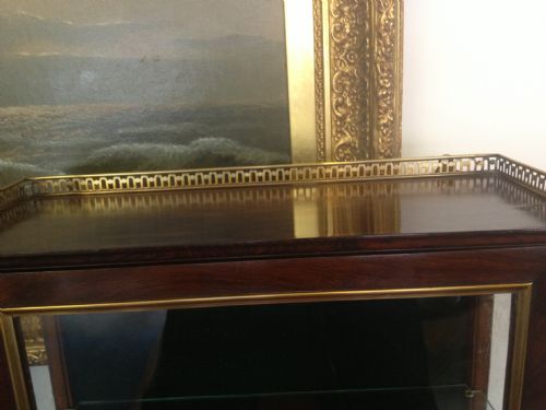 PAIR 19TH C FRENCH BRASS MOUNTED DISPLAY CABINETS View V
