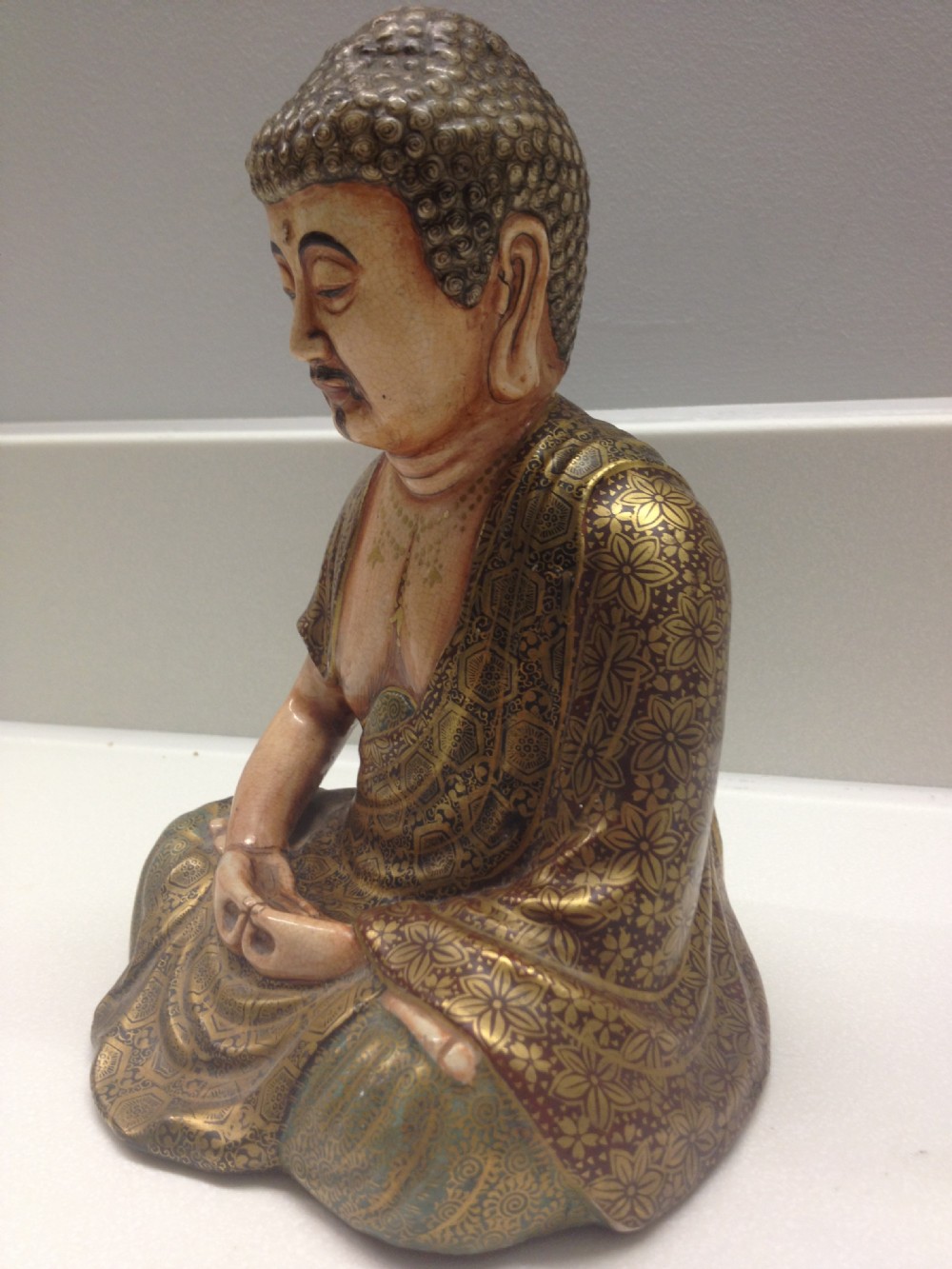 FINE QUALITY JAPANESE SATSUMA BUDDHA MEIJI PERIOD  View V