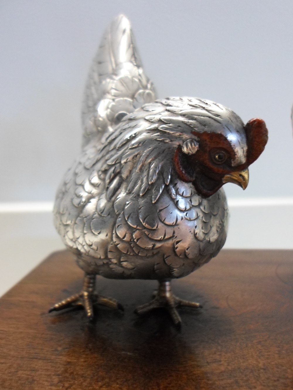  JAPANESE MIXED METAL COCKEREL GROUP SIGNED MASATSUNE View III