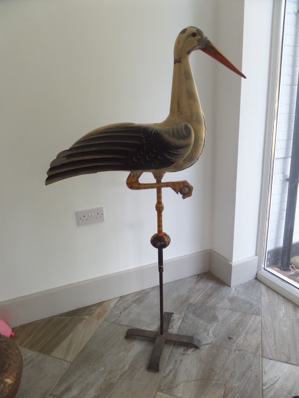Large Antique Bird Stork Weather Vane