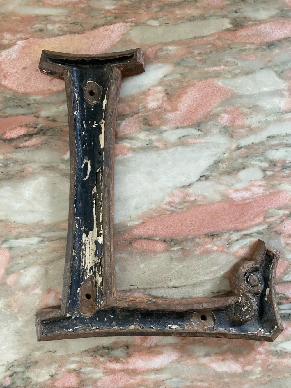 RARE LARGE  Art Nouveau Cast Iron Letters Architectural LION View III