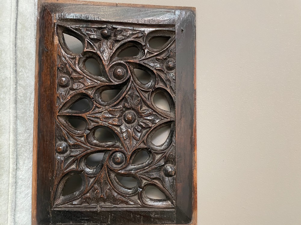 16th Century Carved Oak Pierced Tracery Panel View II