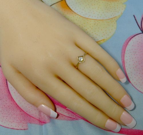 ANTIQUE ART DECO DIAMOND SOLITAIRE 18 CT AND PLATINUM GOLD RING - ADDITIONAL PHOTO 3