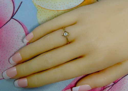 ANTIQUE ART DECO DIAMOND SOLITAIRE 18 CT AND PLATINUM GOLD RING - ADDITIONAL PHOTO 6