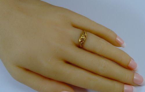 ANTIQUE VICTORIAN 18CT GOLD KEEPER RING - ADDITIONAL PHOTO 2