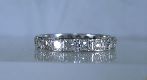ORIGINAL ART DECO PLATINUM DIAMOND FULL ETERNITY RING - ADDITIONAL PHOTO 1