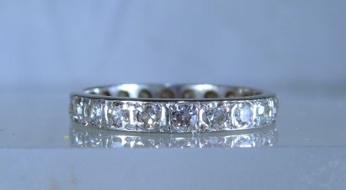 ORIGINAL ART DECO PLATINUM DIAMOND FULL ETERNITY RING - ADDITIONAL PHOTO 2