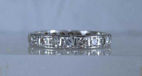 ORIGINAL ART DECO PLATINUM DIAMOND FULL ETERNITY RING - ADDITIONAL PHOTO 3