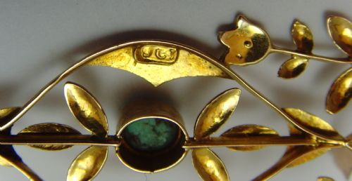 ANTIQUE EDWARDIAN TURQUOISE AND PEARL 9CT GOLD PENDANT - ADDITIONAL PHOTO 4