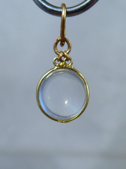antique edwardian moonstone 9 ct gold single drop pendant - CATEGORY: ANTIQUE JEWELLERY - DATED EDWARDIAN