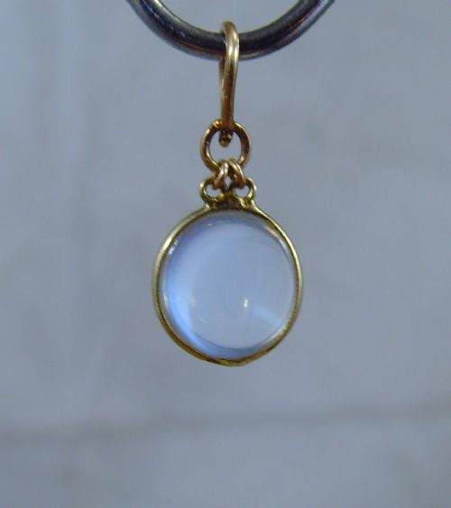 ANTIQUE EDWARDIAN MOONSTONE 9 CT GOLD SINGLE DROP PENDANT - ADDITIONAL PHOTO 2