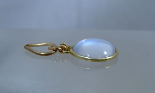 ANTIQUE EDWARDIAN MOONSTONE 9 CT GOLD SINGLE DROP PENDANT - ADDITIONAL PHOTO 4