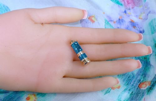 ANTIQUE VICTORIAN 9CT GOLD ENAMELLED MINIATURE PENCIL - ADDITIONAL PHOTO 5