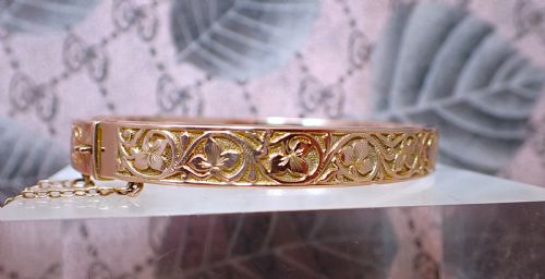 ANTIQUE EDWARDIAN 9CT ROSE AND YELLOW GOLD BANGLE - ADDITIONAL PHOTO 6
