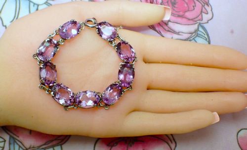 SOLD TO JENNY BALANCE 27500 ANTIQUE ARTS AND CRAFTS 1910S STERLING SILVER AMETHYST BRACELET - ADDITIONAL PHOTO 5