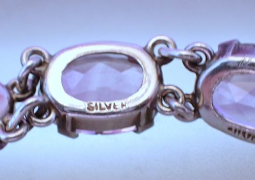 SOLD TO JENNY BALANCE 27500 ANTIQUE ARTS AND CRAFTS 1910S STERLING SILVER AMETHYST BRACELET - ADDITIONAL PHOTO 6